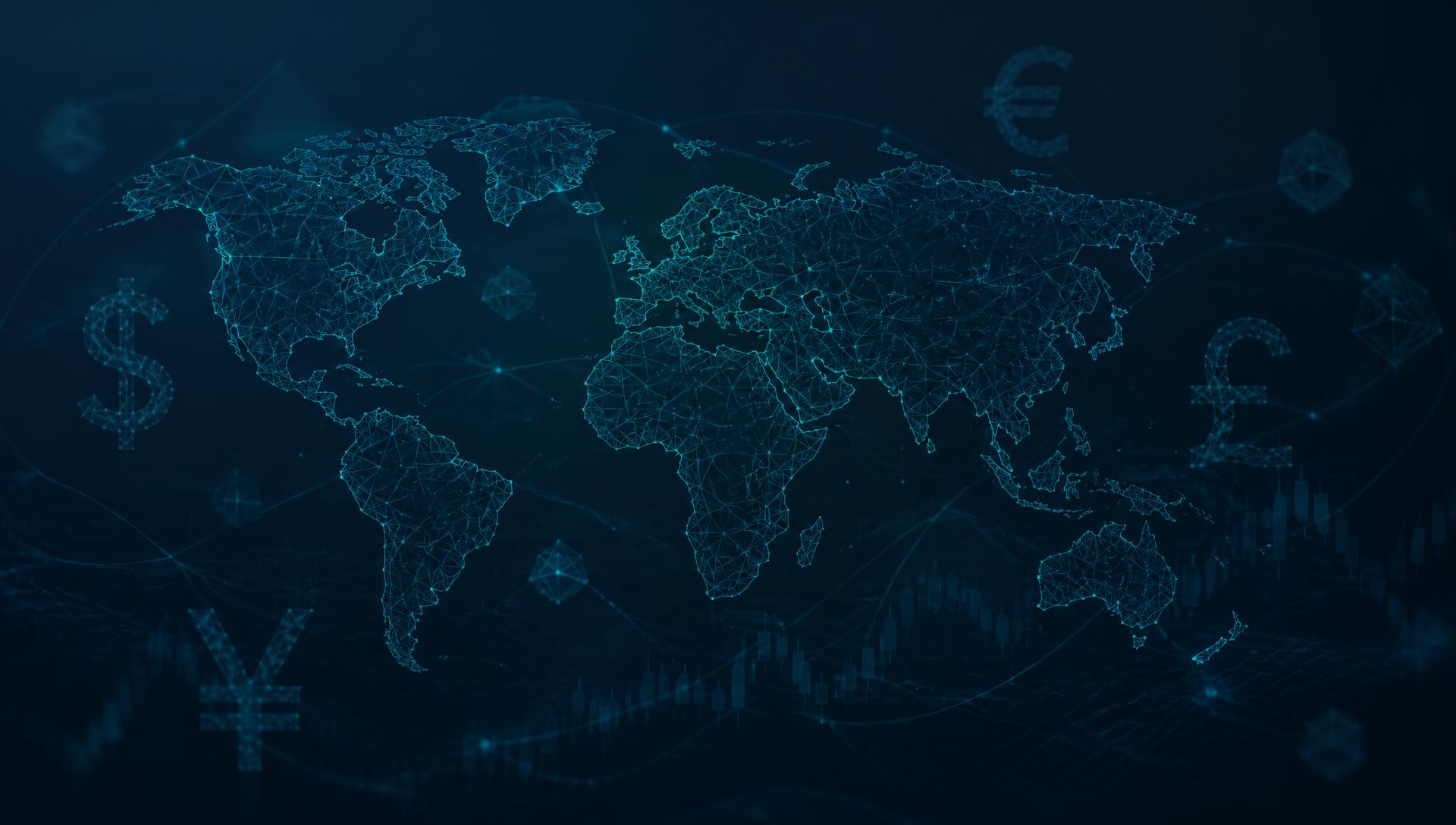 Abstract global network of verified financial corridors